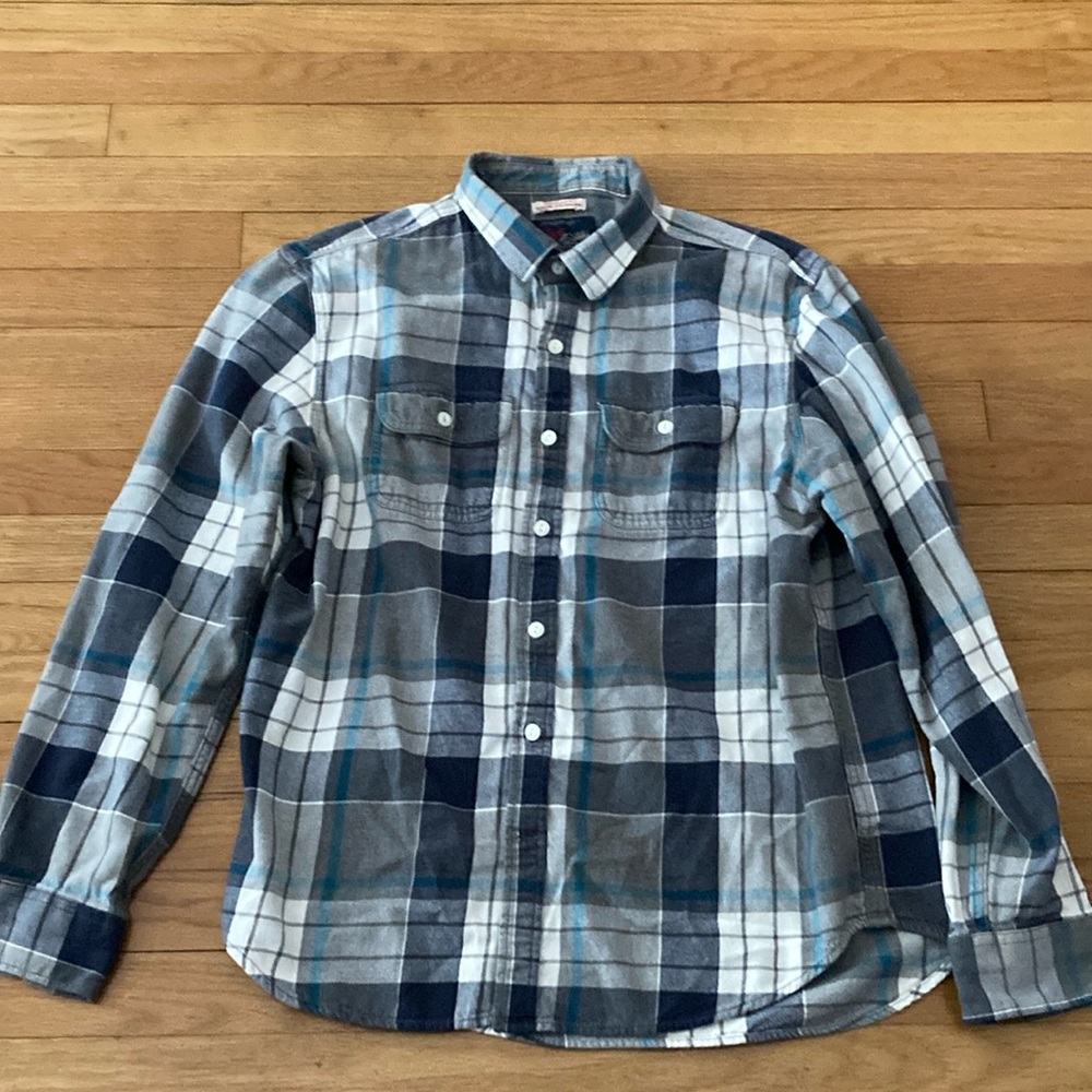 Men's Blue Plaid button down flannel size L